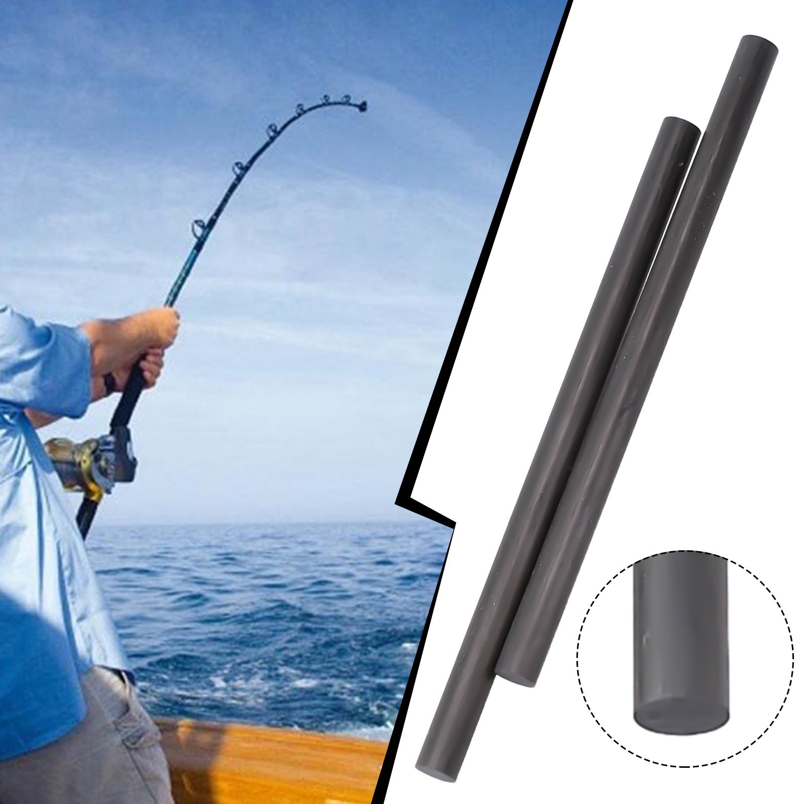 Fishing Rod Joint Repair Kit Carbon Fiber 1mm through 10mm x 10cm Length