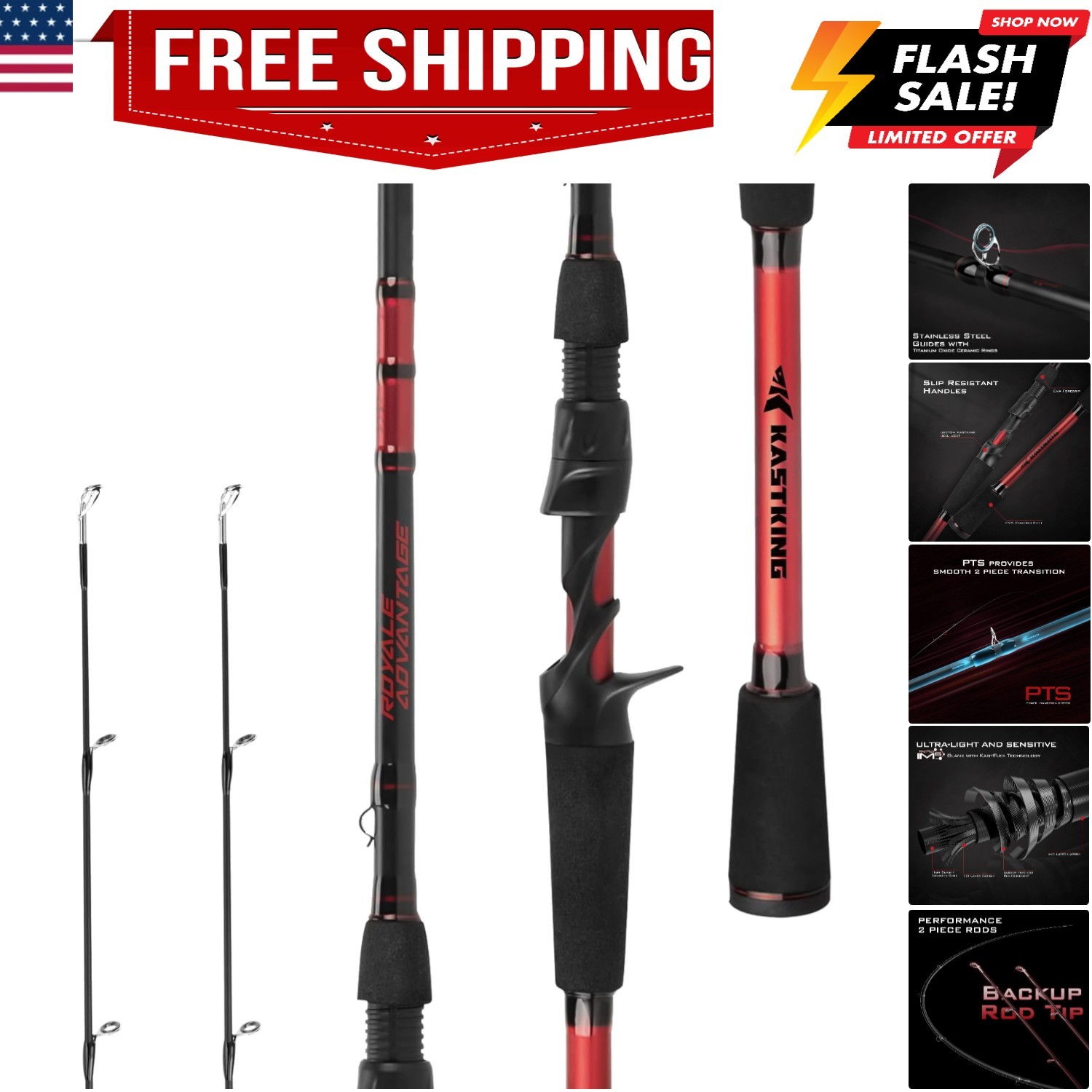 Royale Advantage Fishing Rod, Spinning Rod & Casting Rod, IM6 Graphite Blanks…
