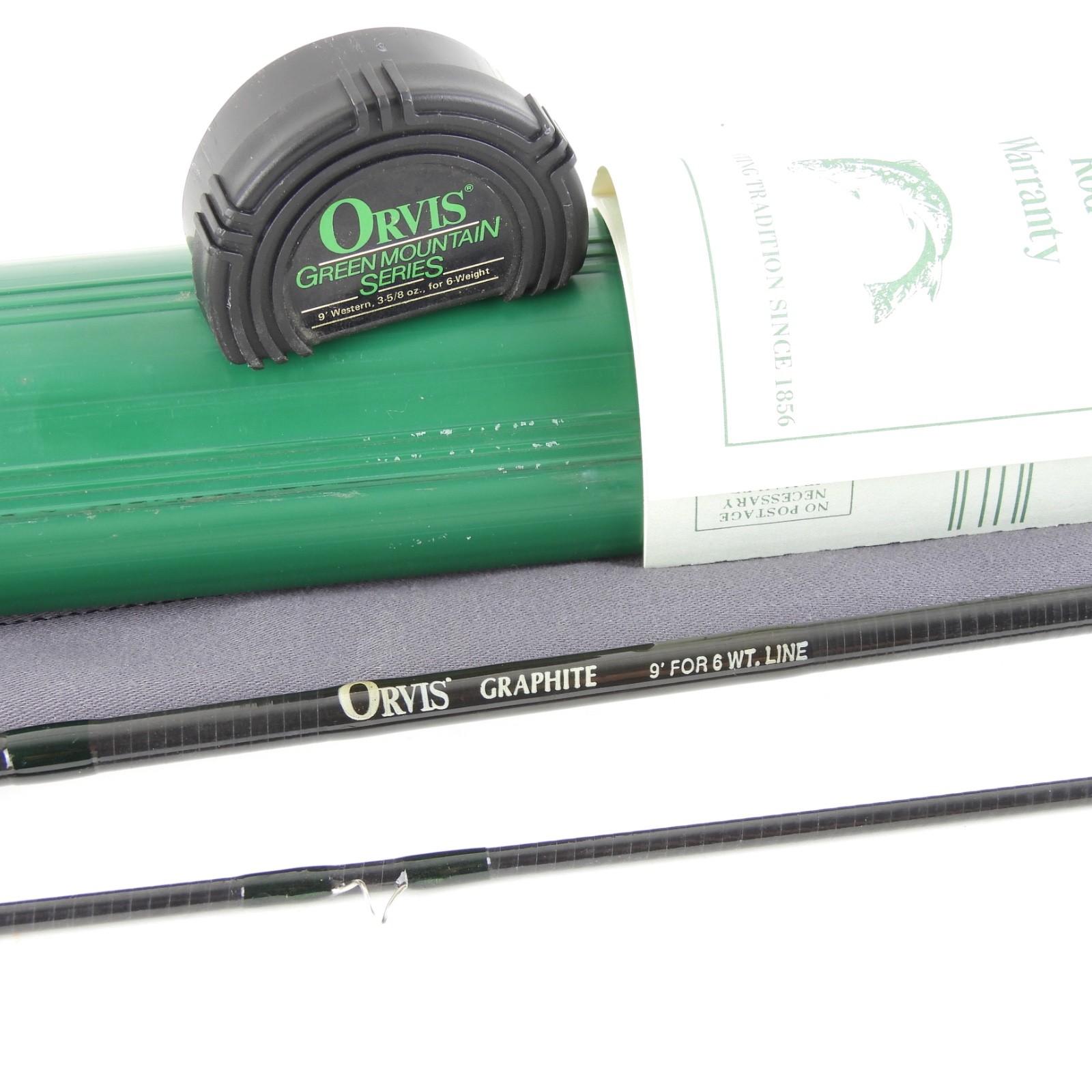 Orvis Green Mountain “Western” Graphite Fly Fishing Rod. 9’. 6wt. W/ Tube & Sock