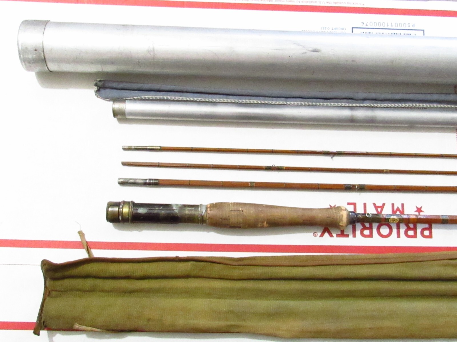 1930S USA ABBEY & IMBRIE CHUBB MONTAGUE 8′ 1/2 FT BAMBOO FLY ROD FOR RESTORE