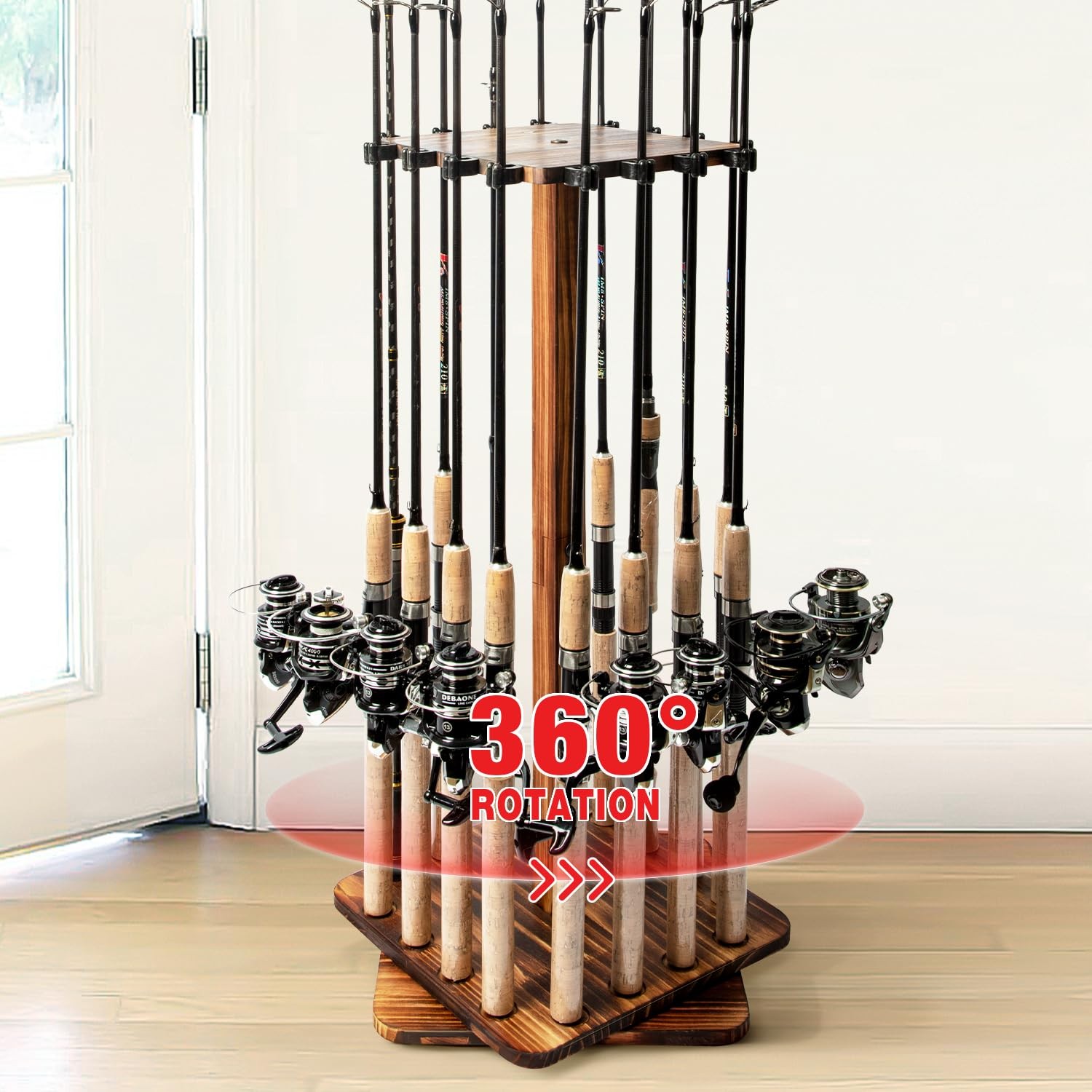 Ghosthorn Fishing Rod Holders for Garage, 12.9 inches, Carbonization