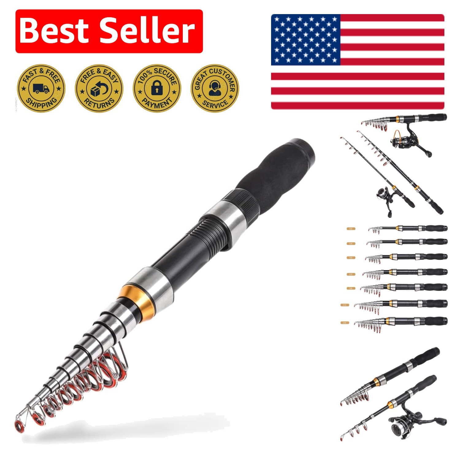 Ultra-Light Telescopic Rod 1.0m-2.3m for Bass Fishing – Travel-Friendly Design