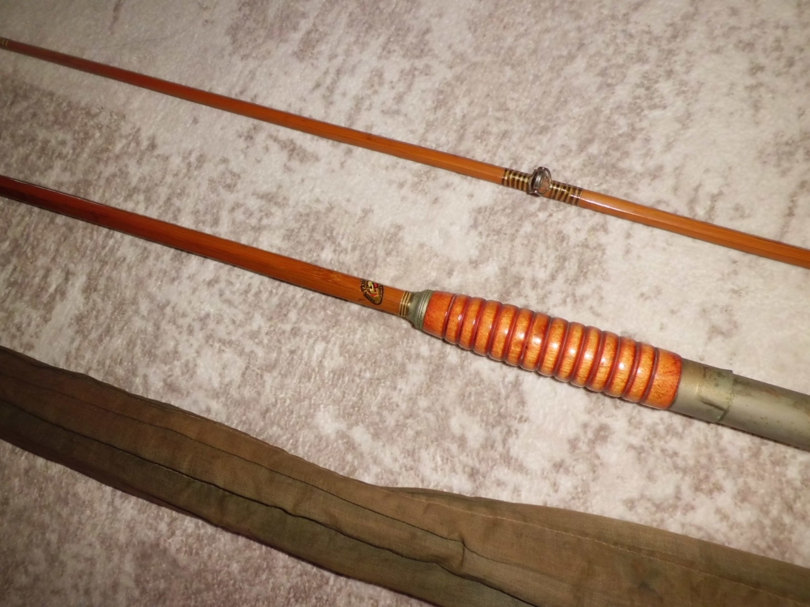 Vintage MONTAGUE Jones Beach Split Bamboo Boat 7’6″ Rod made in USA