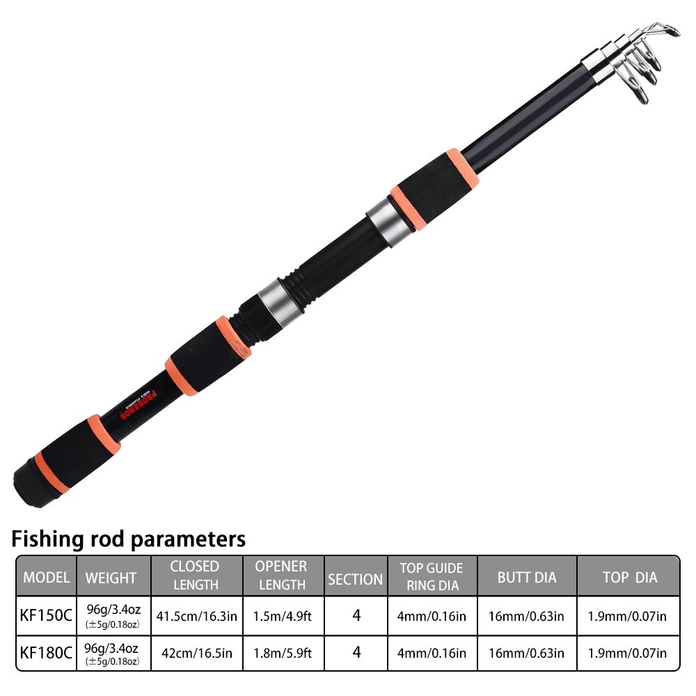 1pcs 1.5M/ 1.8M throwing fishing rod for beginners in sea fishing