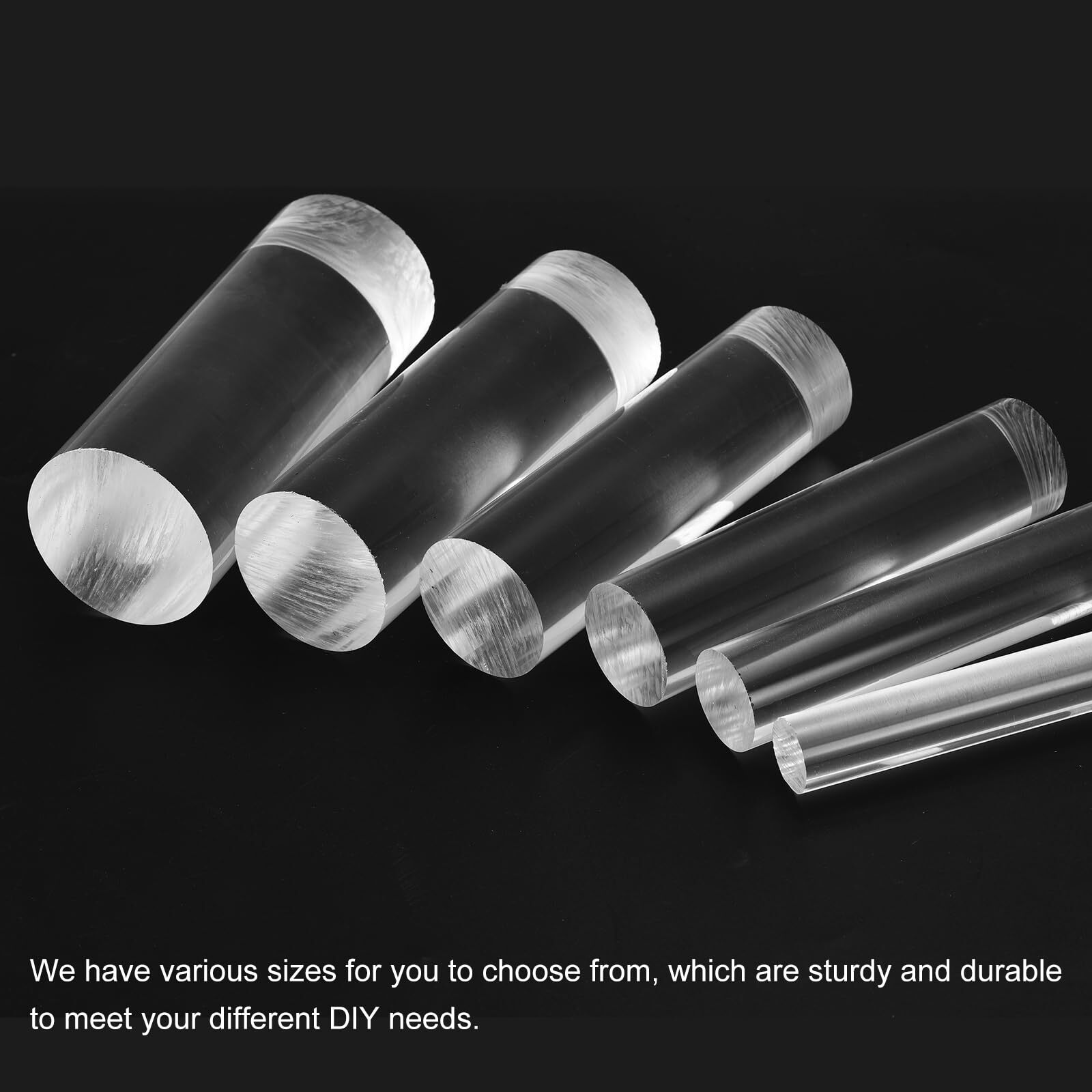 4pcs Acrylic Round Rods 3/8″ x 4″ Clear Acrylic Dowel Rods Sticks Plastic Sti…