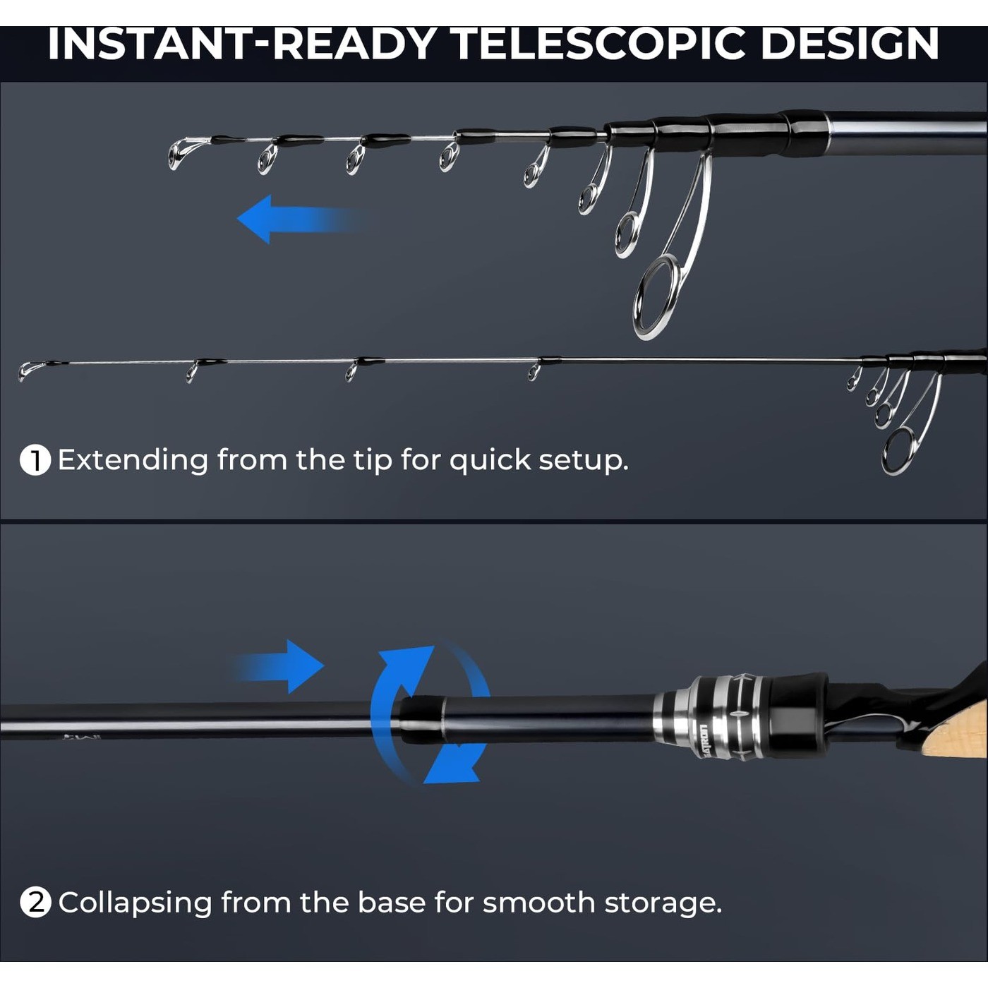 KastKing Megatron Titanium Telescopic Spinning Fishing Rod 7ft Medium IM7