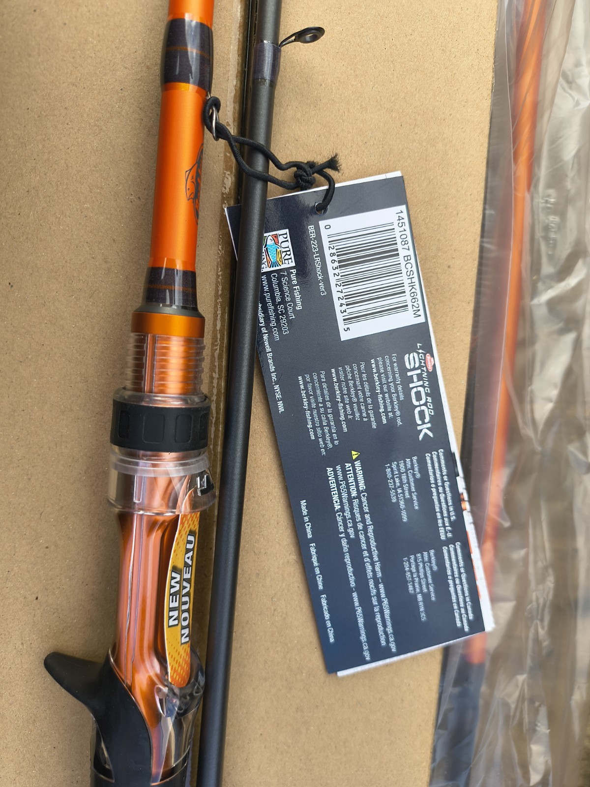 Berkley Lightning Rod Shock BCSHK662M Orange Black Fishing Rod 1451087
