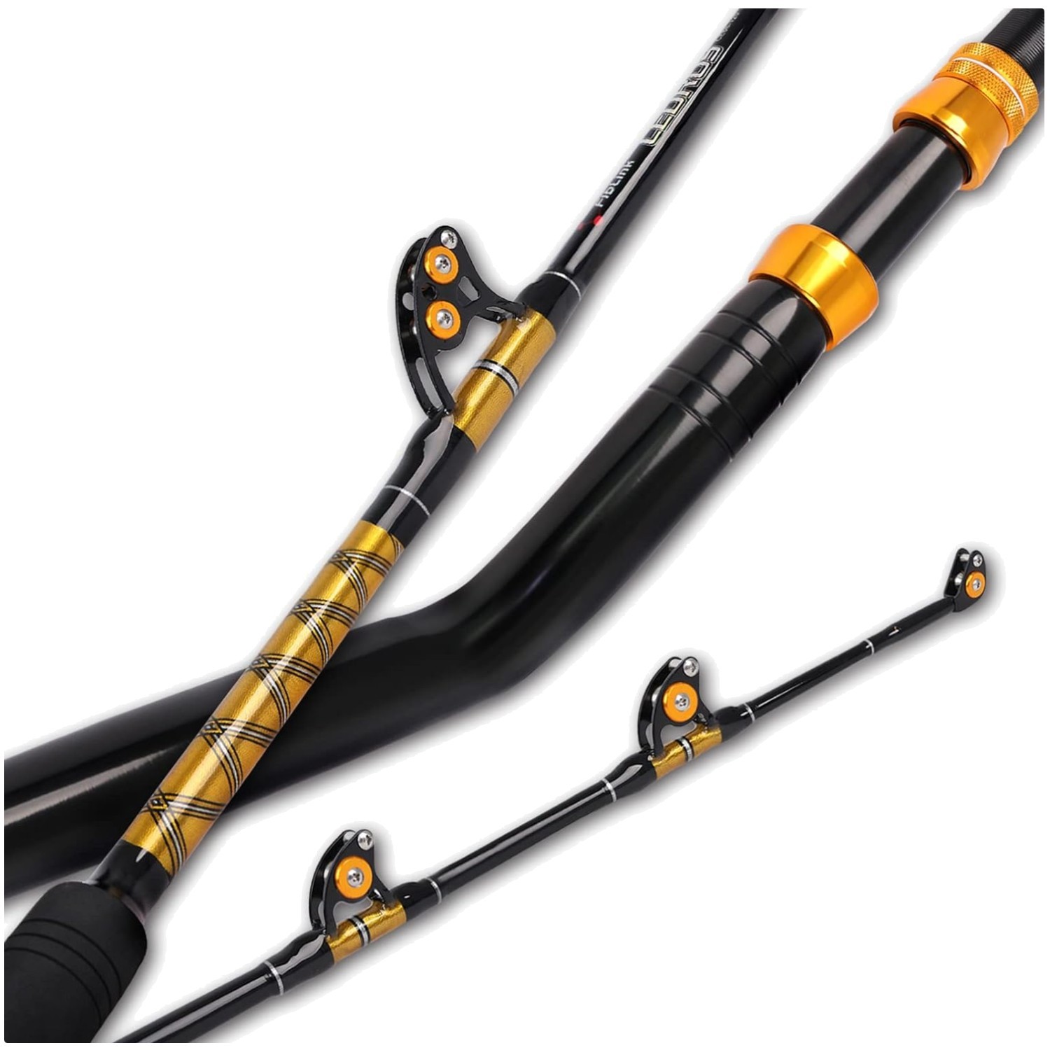 6.5′ Heavy Trolling Rod with Stainless Steel Rollers – Perfect for Deep Sea