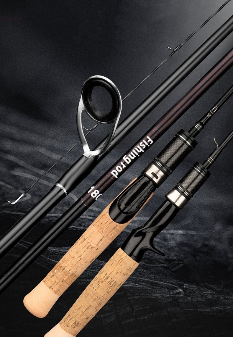 1.5M 1.68M 1.8M Fishing Rods Spinning Casting Pole Carbon Fiber Rod 2 Sections