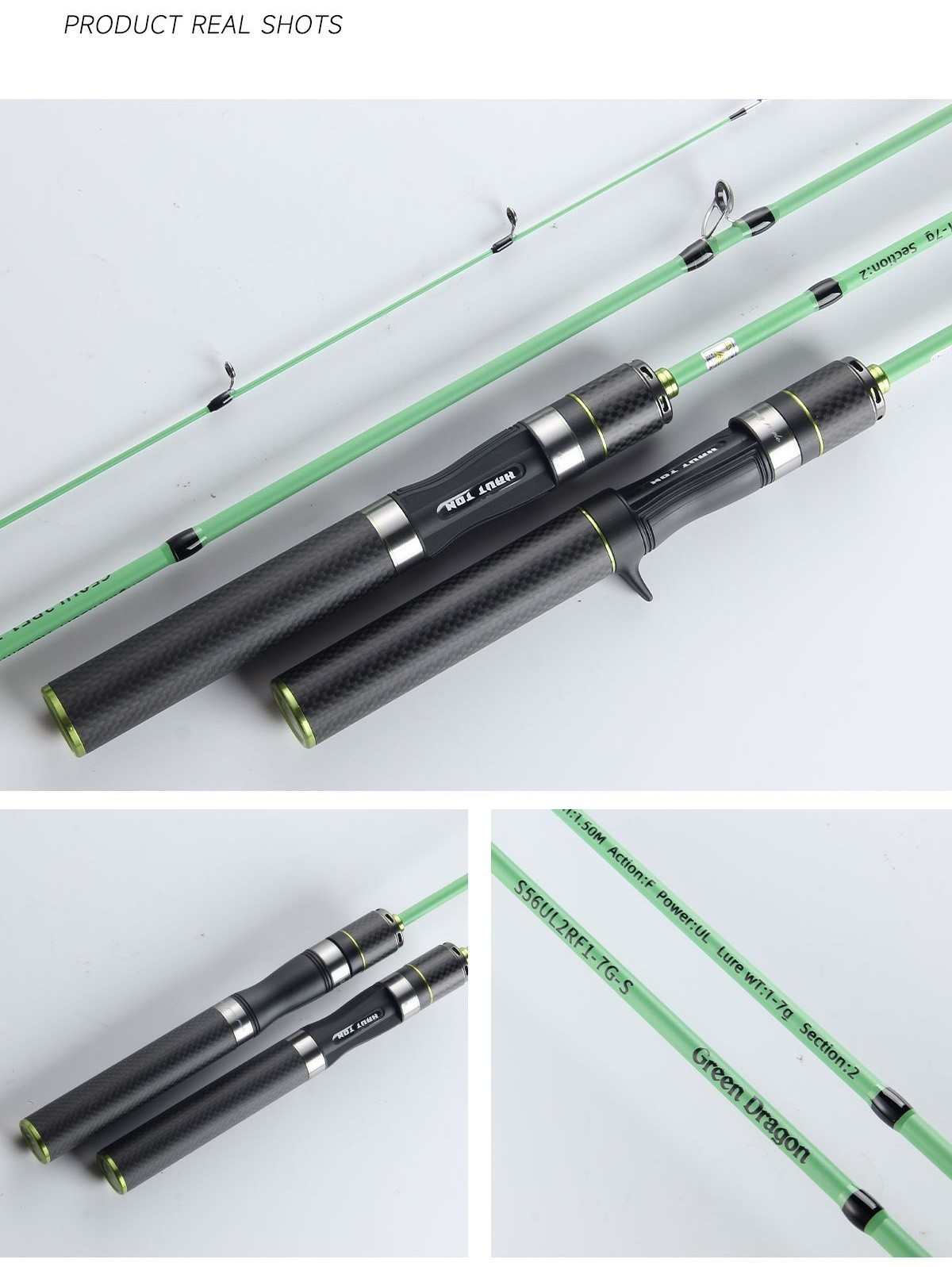 Fishing Rods Spinning Carbon Fiber Ultra Light Casting Portable Rod Travel Pole