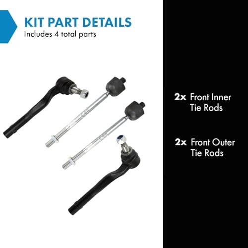 Inner and Outer Driver and Passenger Side Tie Rod Set 4 Piece PSA69762