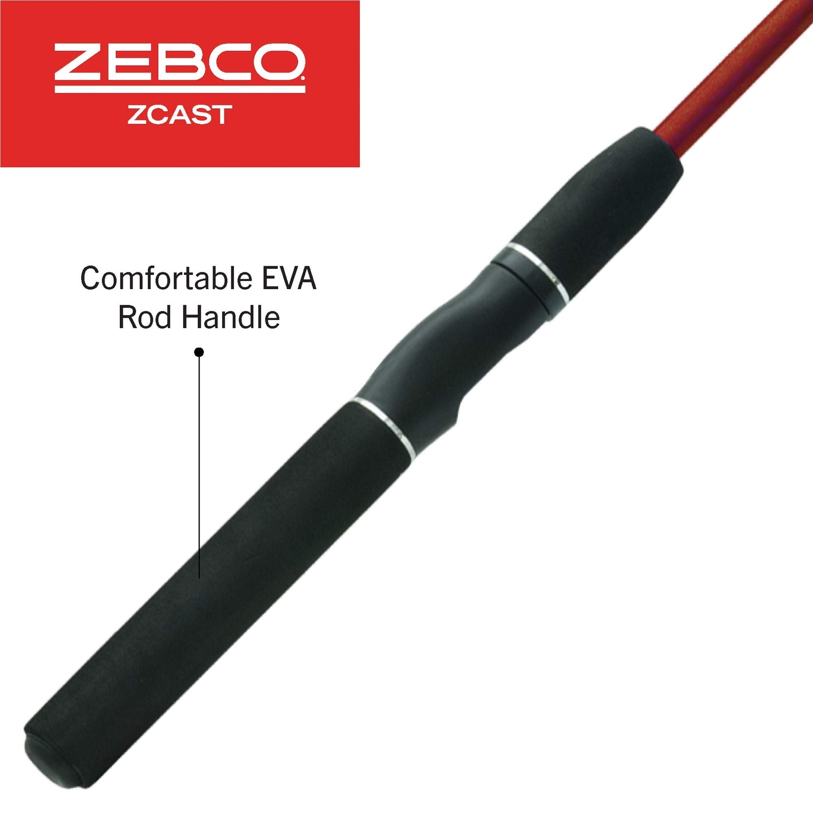 Zebco Z-Cast Spinning Fishing Rod Durable Z-Glass Fishing Pole, Comfortable E…