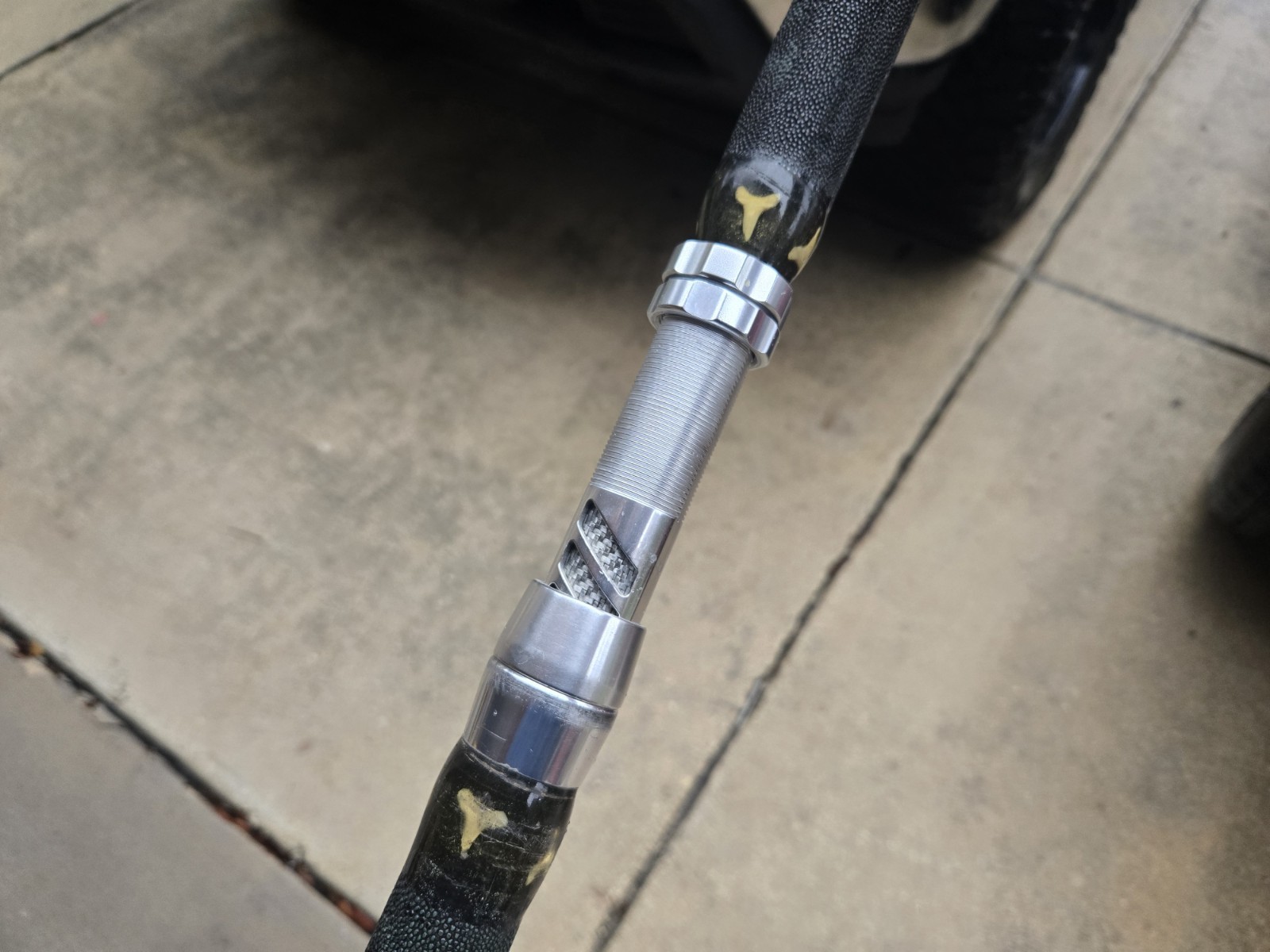 Custom Built Exotic Fishing Rod Shark Teeth Stingray Grip 6’3 Pole Big Game