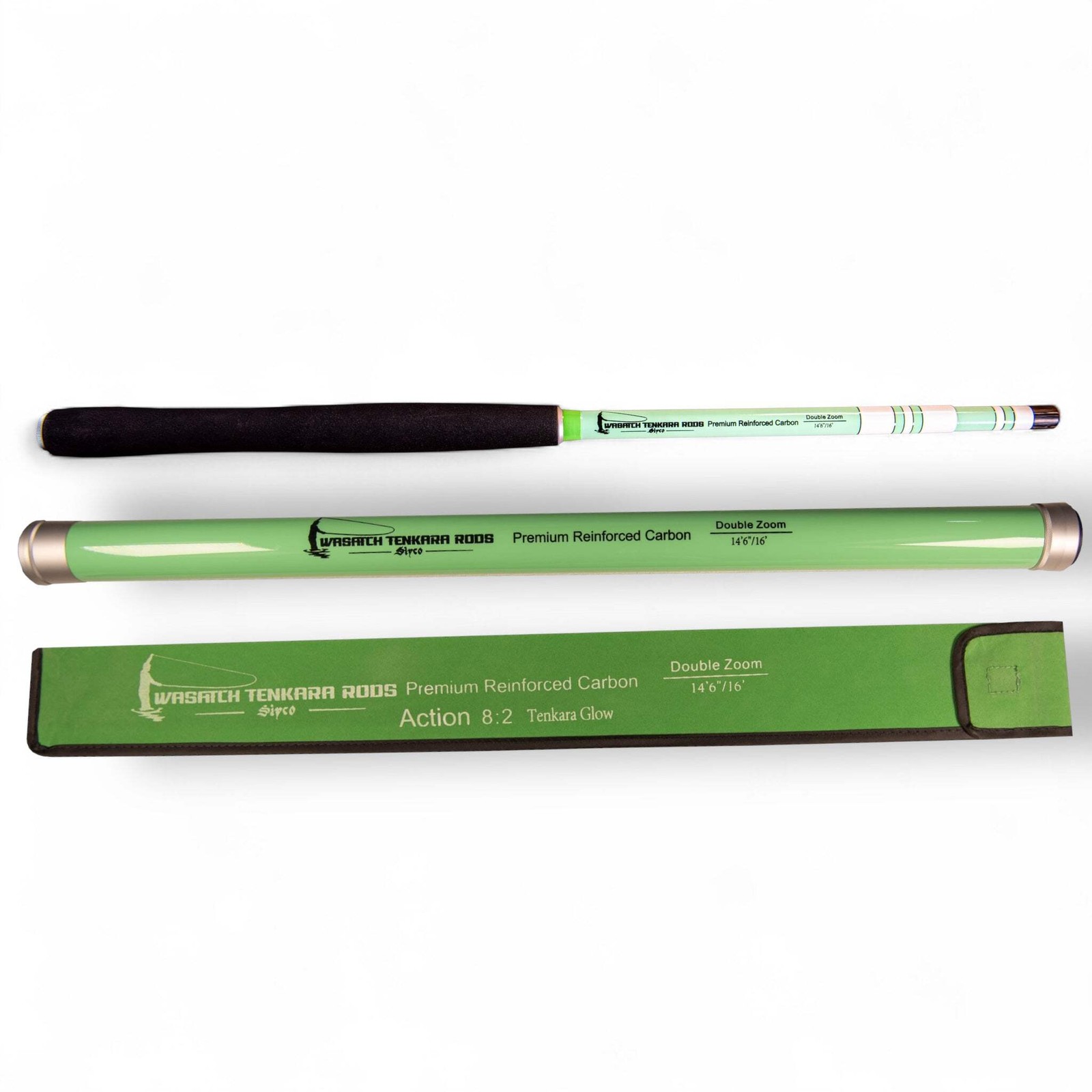 Wasatch Siyco 14’6″-16′ Glow-in-Dark 8:2 Action Tenkara Rod 6.3 oz w/ Rod Tube