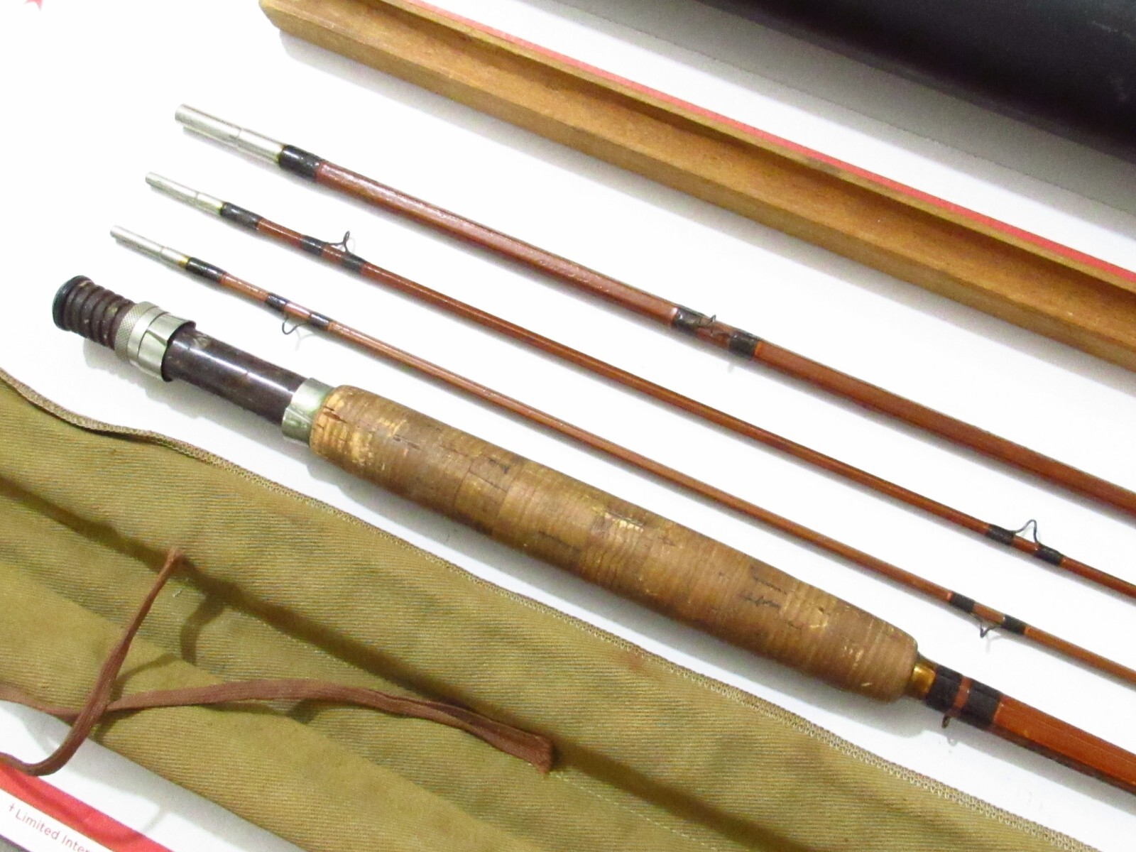 1930S USA HEDDON PETE’S FAVORITE 8′ 1/2 FT BAMBOO FLY ROD ALL ORIGINAL
