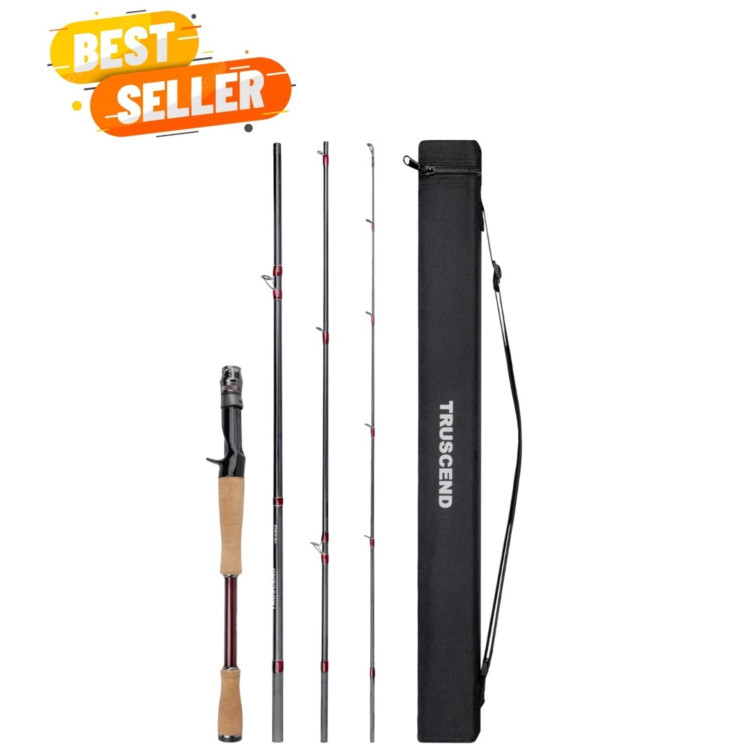 Craz Easy Control Baitcasting Fishing Rod, 1-Piece Performance Multi-Piece T…