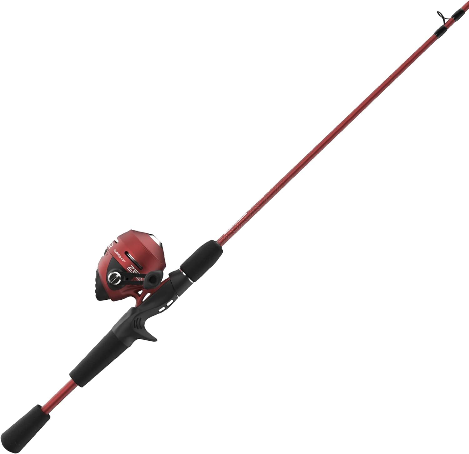 “Slingshot Spincast Reel and Fishing Rod Combo, 5’6” 2-Piece Fishing Pole, Size!