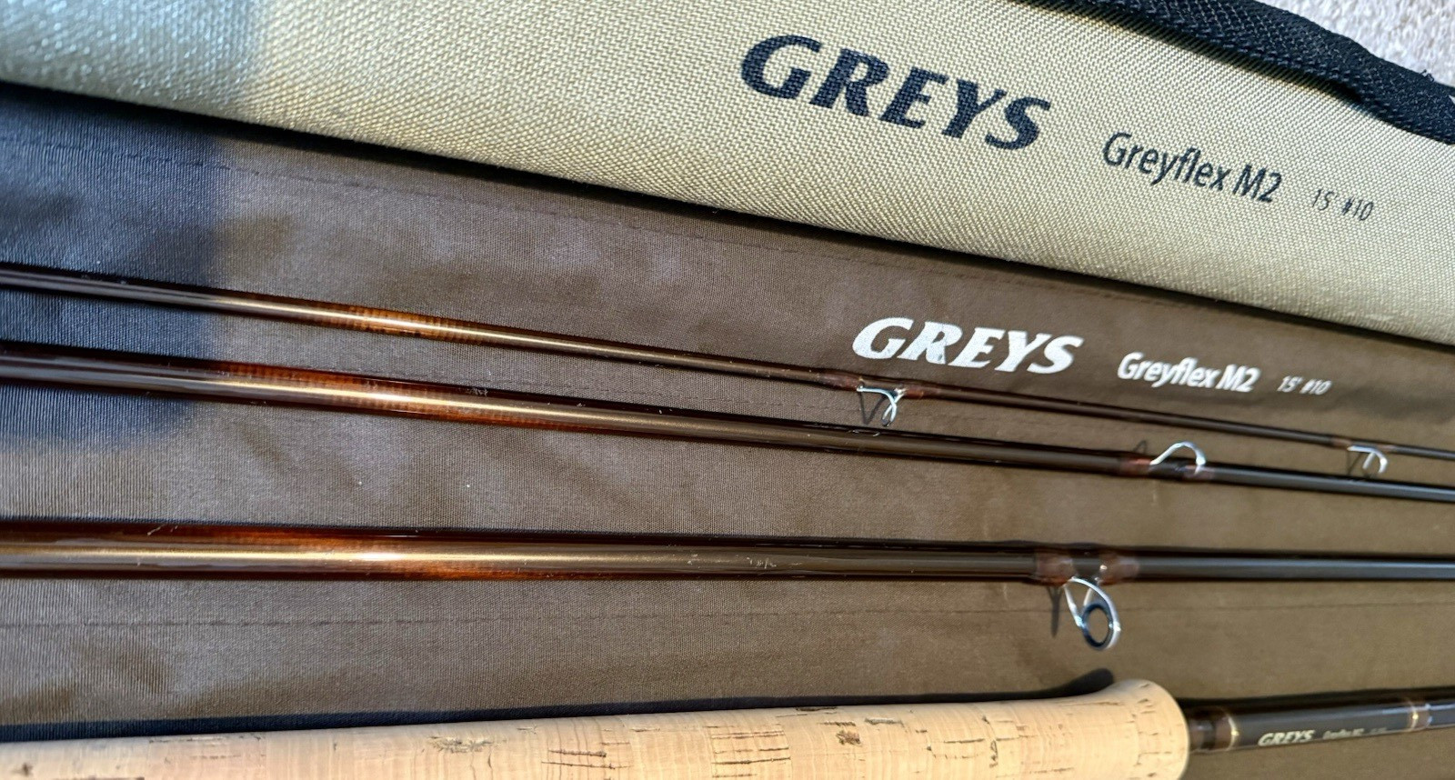 Greys Greyflex M2 15 Foot #10 4 Piece Salmon Fly Rod with Bag & Travel Tube