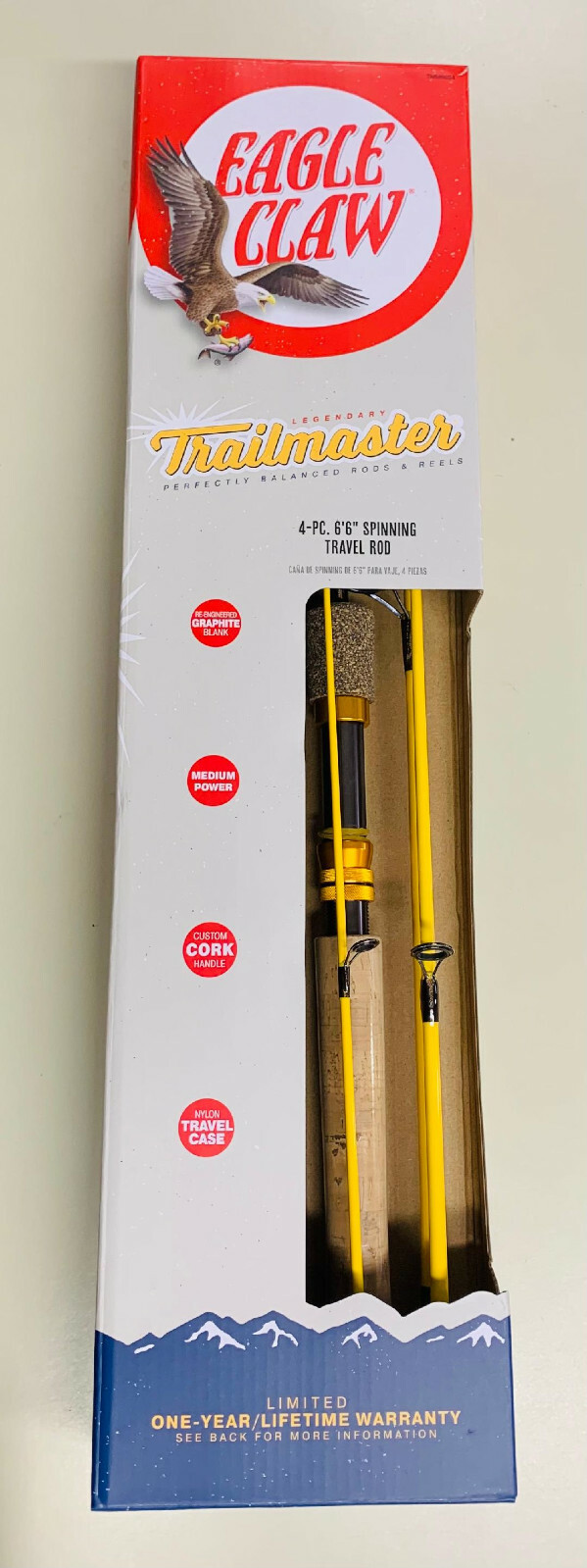 EAGLE CLAW Trailmaster Travel/Pack 6′ 6″ Spinning Rod #TMM66S4 FREE US SHIP!