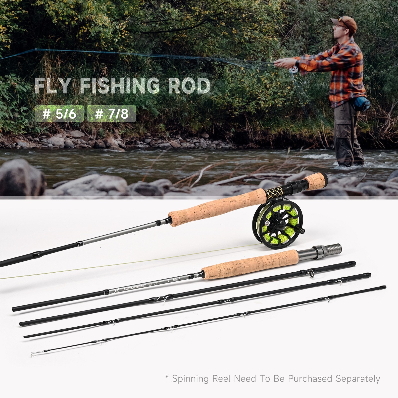 Travel Fly Fishing Rods 7ft Multinodal Medium Carbon Fiber Fast Action Fly Rod