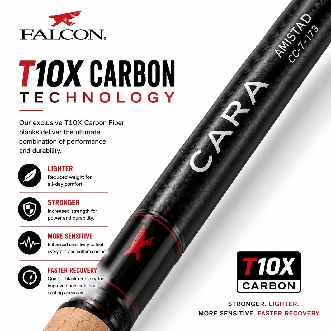 Falcon Cara Amistad CC-7-173 Casting Rod 7’3” Heavy Fast Bass Fishing Rod