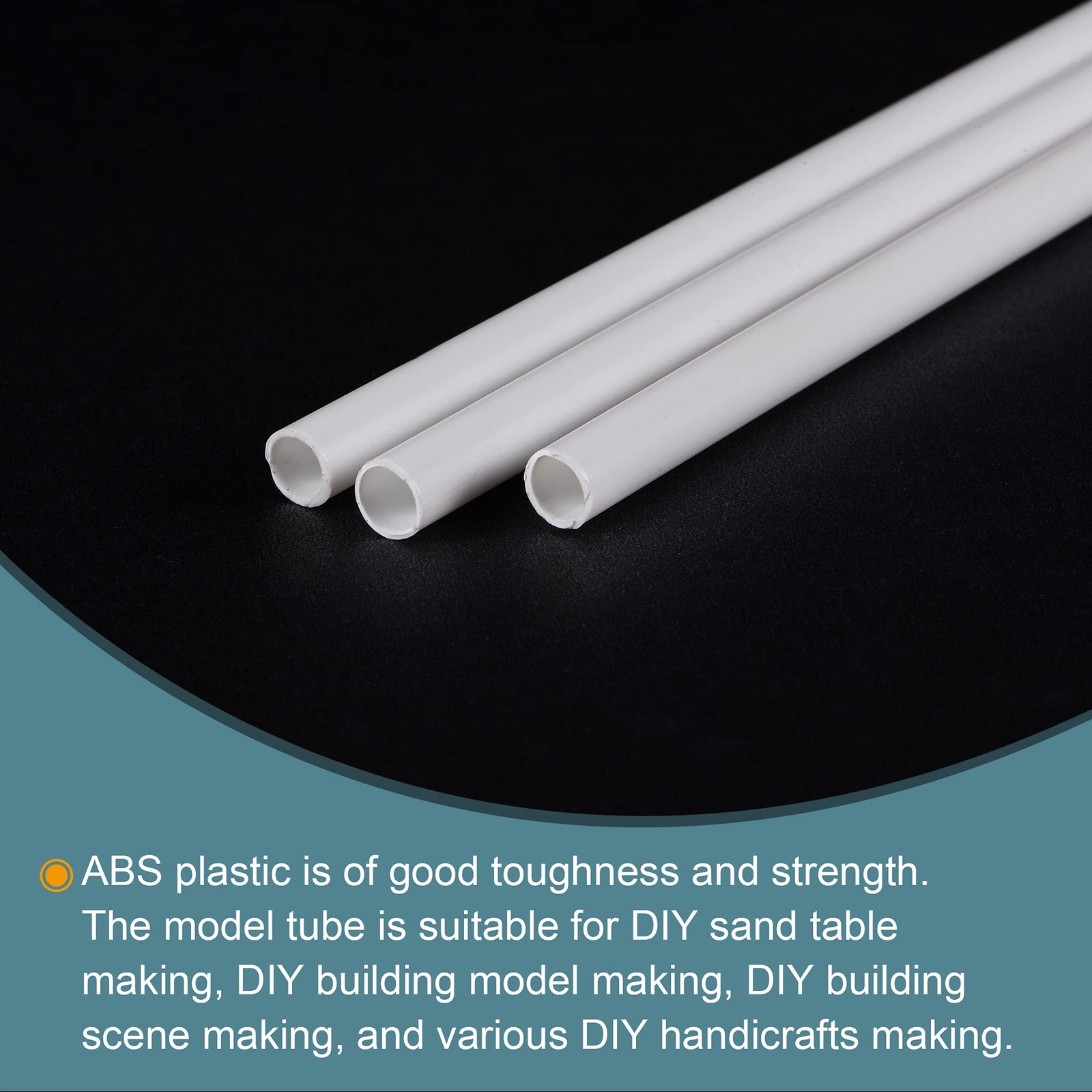 5 PCS White 1/4×10 Inch OD ABS Round Plastic Model Tube Architectural Craft
