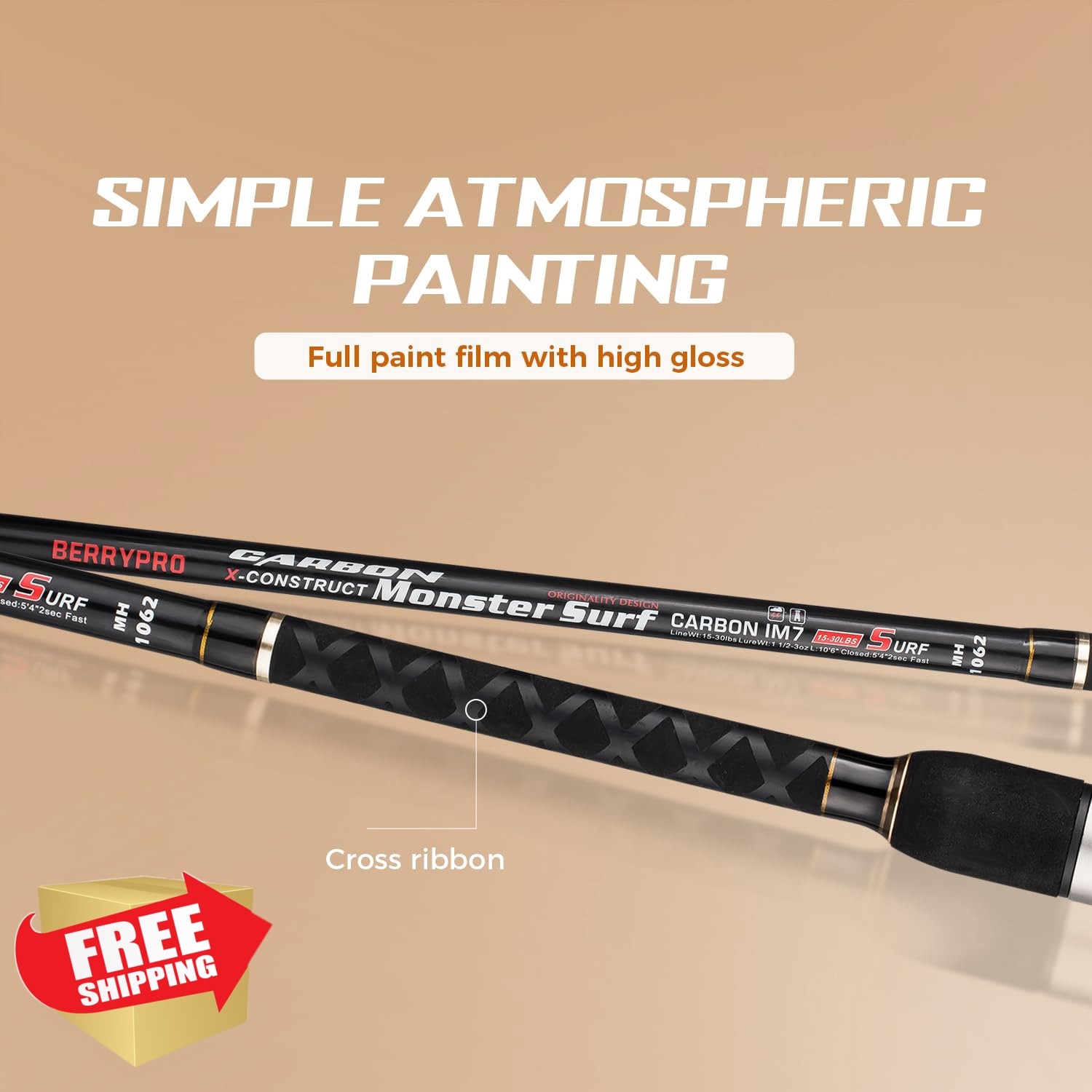 BERRYPRO Surf Spinning Fishing Rod Graphite Spinning Rod