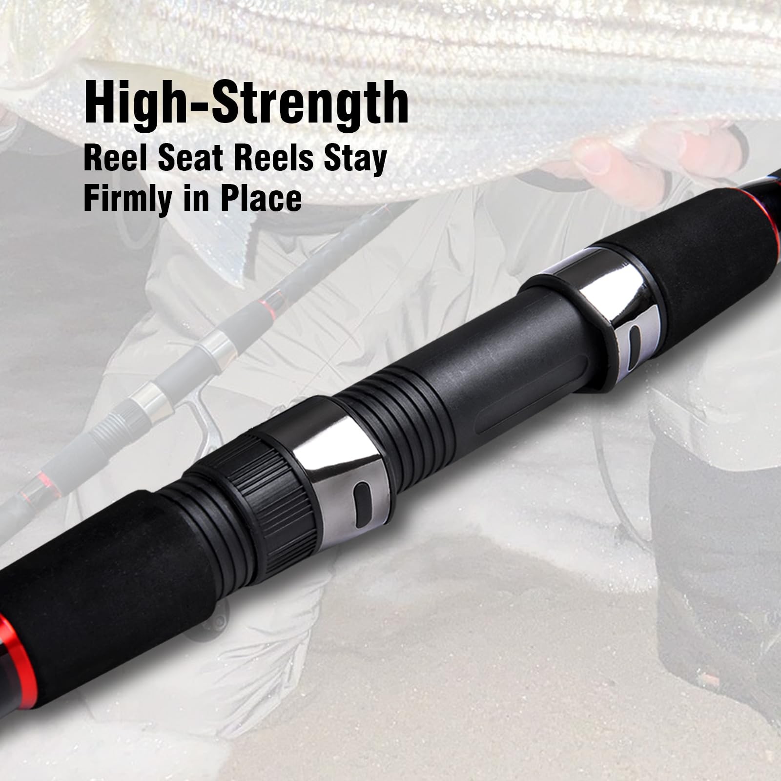 Fiblink Surf Spinning Fishing Rod 4-Piece Graphite Travel Fishing Length 11