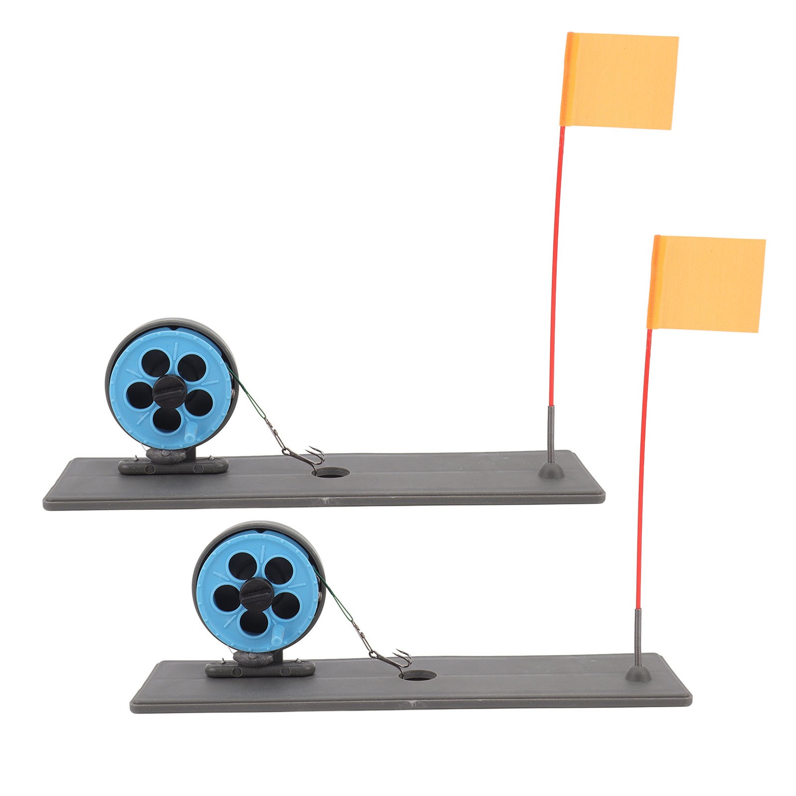 ¦2pcs Ice Fishing Flag Marker Rod Automatic Floating Stable Ice Fishing Rod Tip