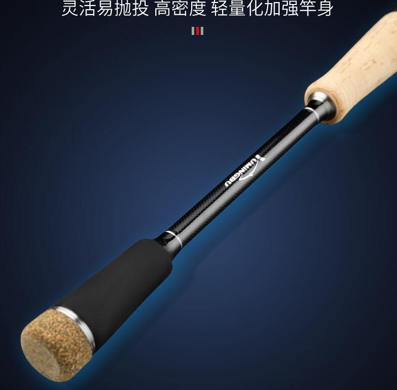 1.8M Lure Fishing Rod Spinning Casting Rods Poles 2 Tips 30T Carbon Bait 5-30g