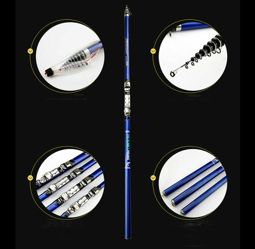 Carbon Fiber Spinning Fishing Rods 3.6M-6.3M Telescopic Rock Fishing Rods Trout