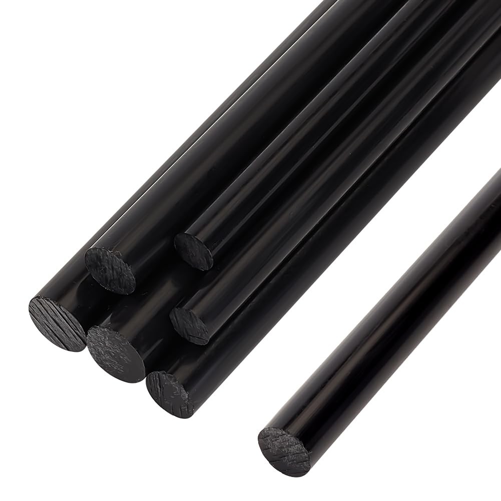 BENECREAT 6Pcs 12 Inch Length Black Acetal Copolymer Rod, 0.3 Inch 0.4 Inch 0…