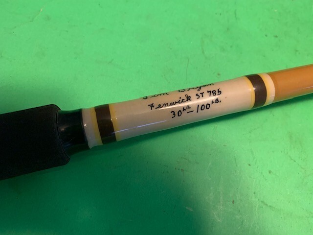 CUSTOM BUILT FENWICK ST 785 6 FOOT 4 1/2 INCH 30 TO 100 POUND RATED FISHING ROD