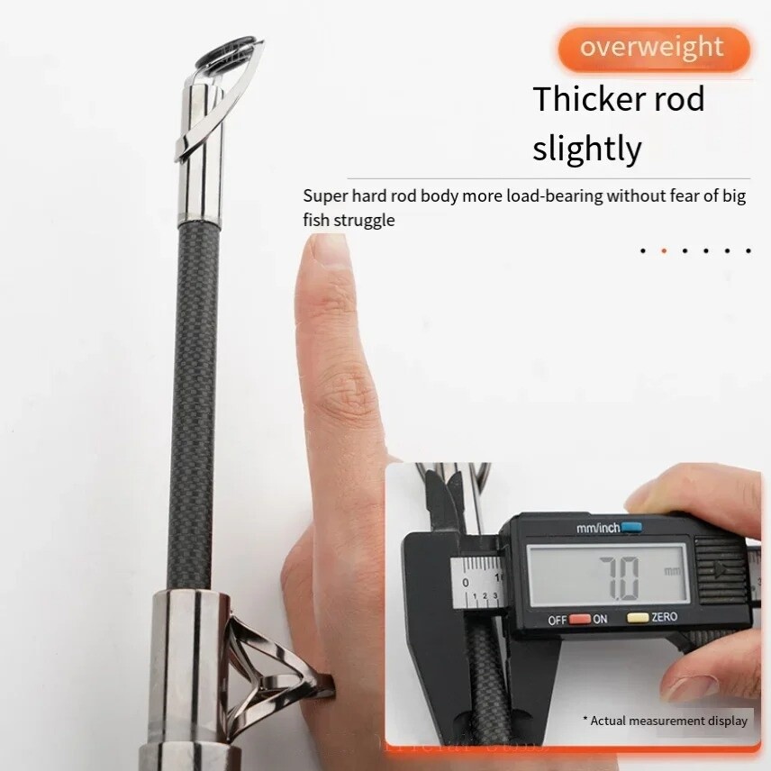 2.1M-2.4M Carbon Fiber Fishing Rod 50kg above Rod Telescopic Sea Boat Rod Travel