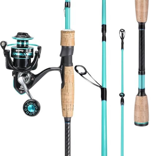 Fishing Rod and Reel Combo, 6.9ft and Spinning Reel Blue – M/MH Twin Tips