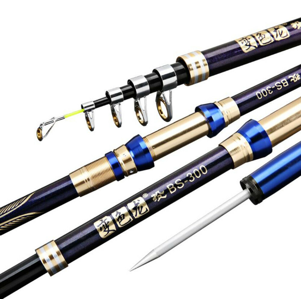 Portable Spinning Fishing Rods Carbon Fiber Travel Sea Pole Rock 2.1M-3.6M Rods