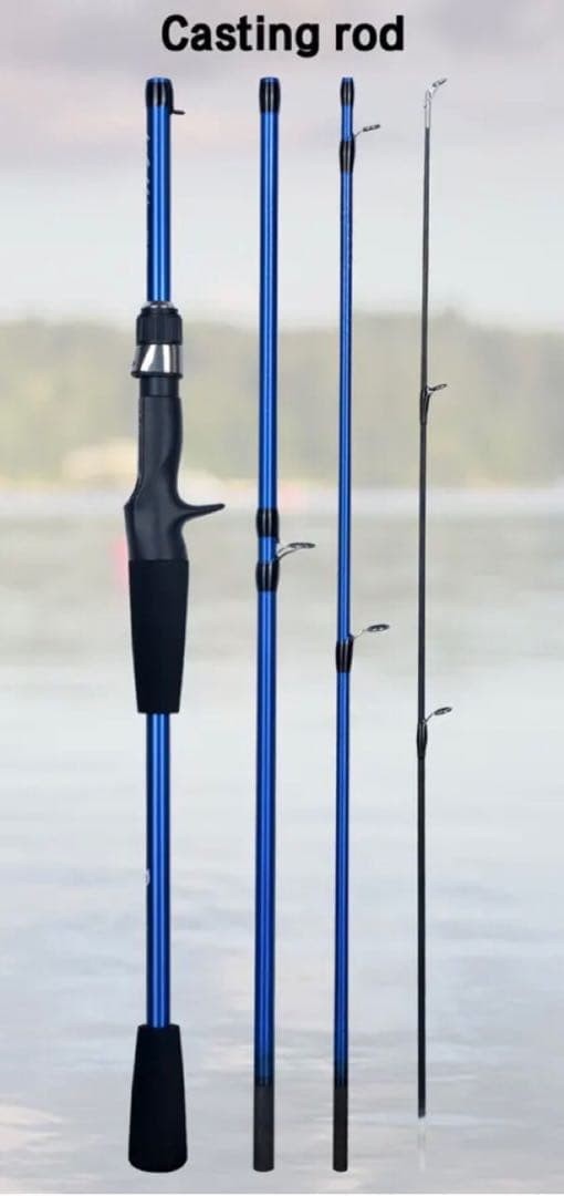 Casting Rod 180cm 4-Piece Baitcast Lure 5-20g Sea Bass Black Bass