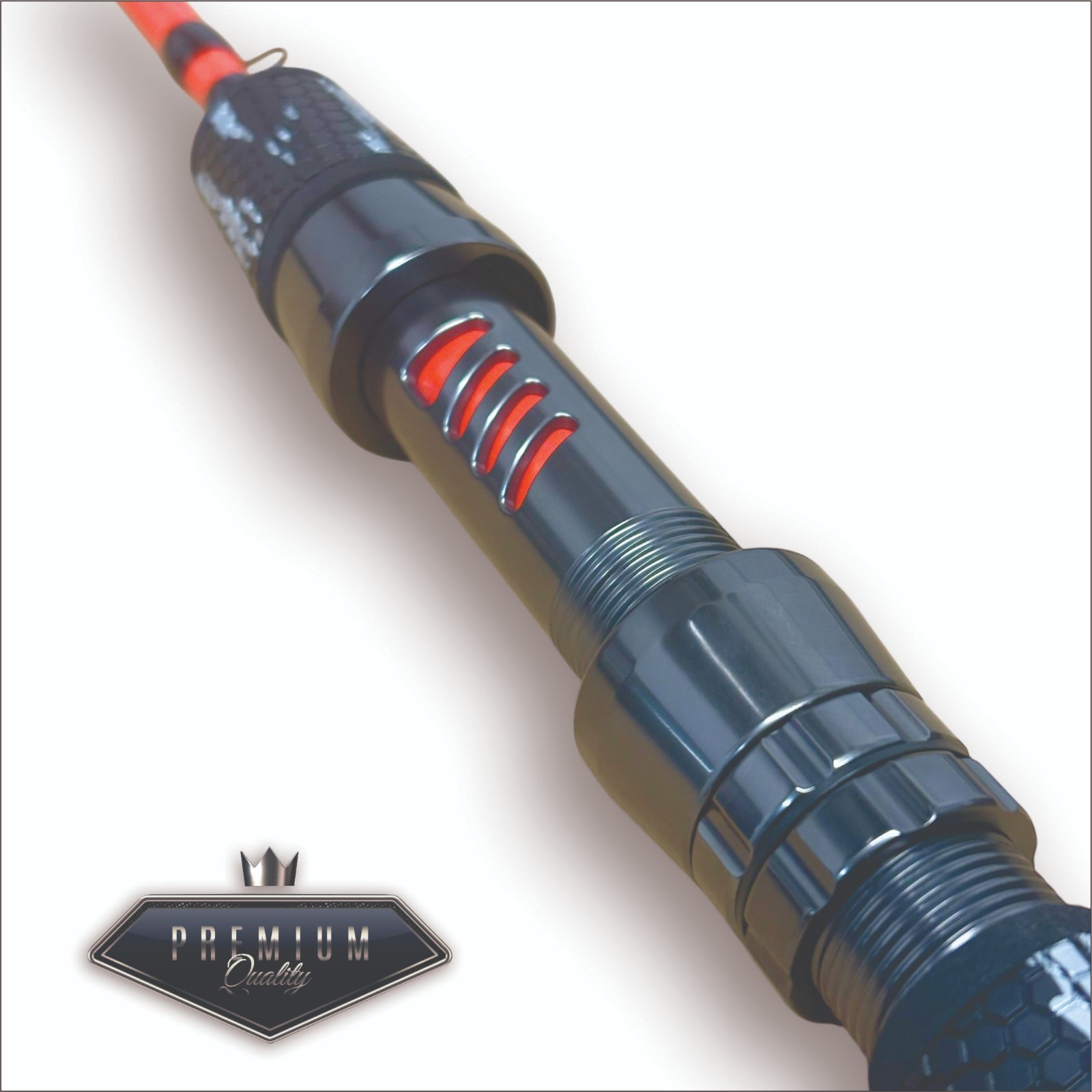 ICE FISHING ROD 48 In. PREMIUM DESIGN, Lake Trout, Mackinaw, RED