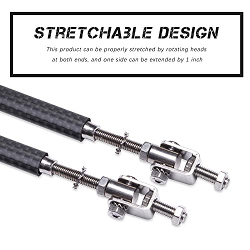 2PCS Adjustable Splitter Strut Rods, 8″-13″ Front Lip Strut Rod 10″-13″ Carbon