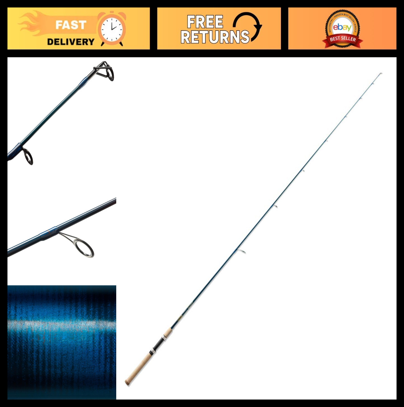 Durable Sensitive Spinning Rod, High Power Fishing Rod, Lightweight & Responsive