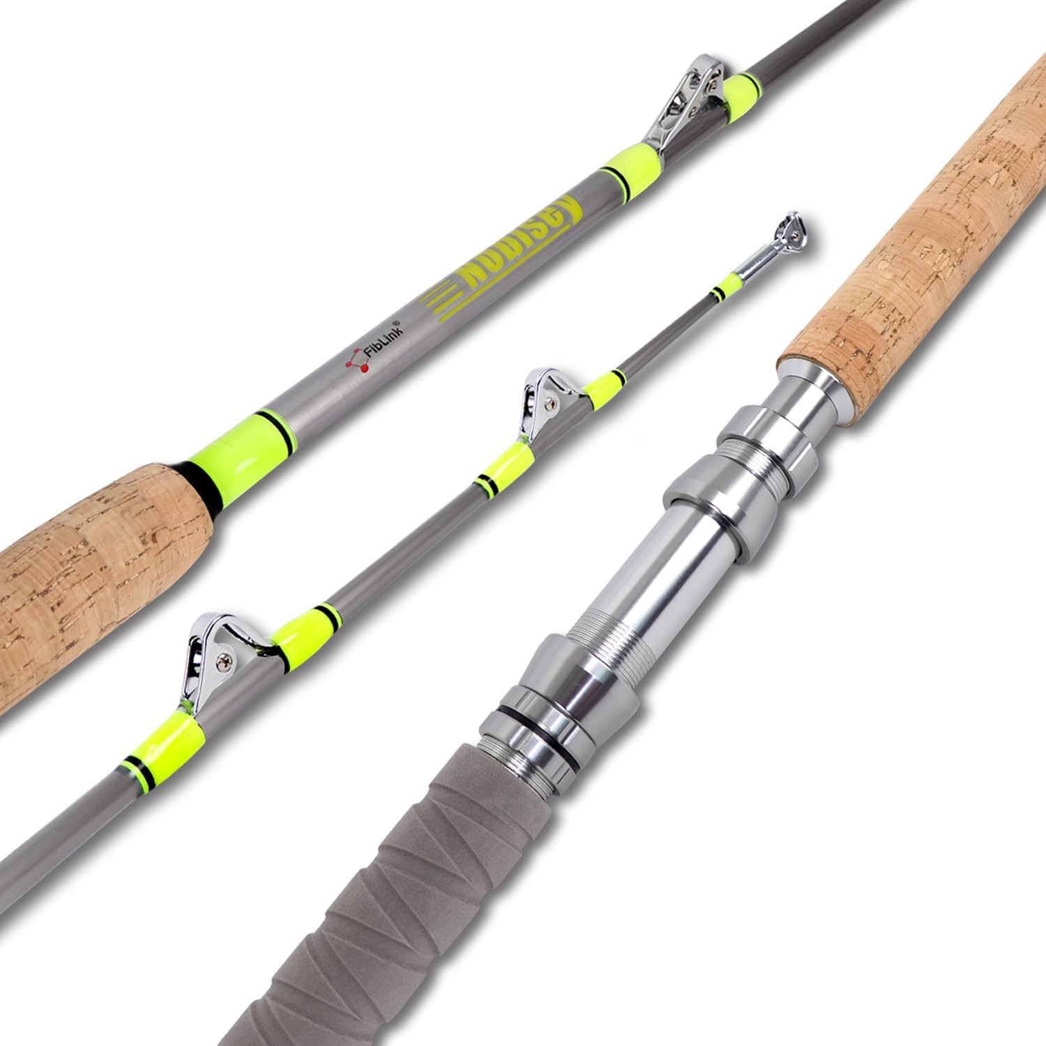 2-Piece Saltwater Offshore Trolling Rod Big Game Boat Fishing Pole 6′ 80-120lbs
