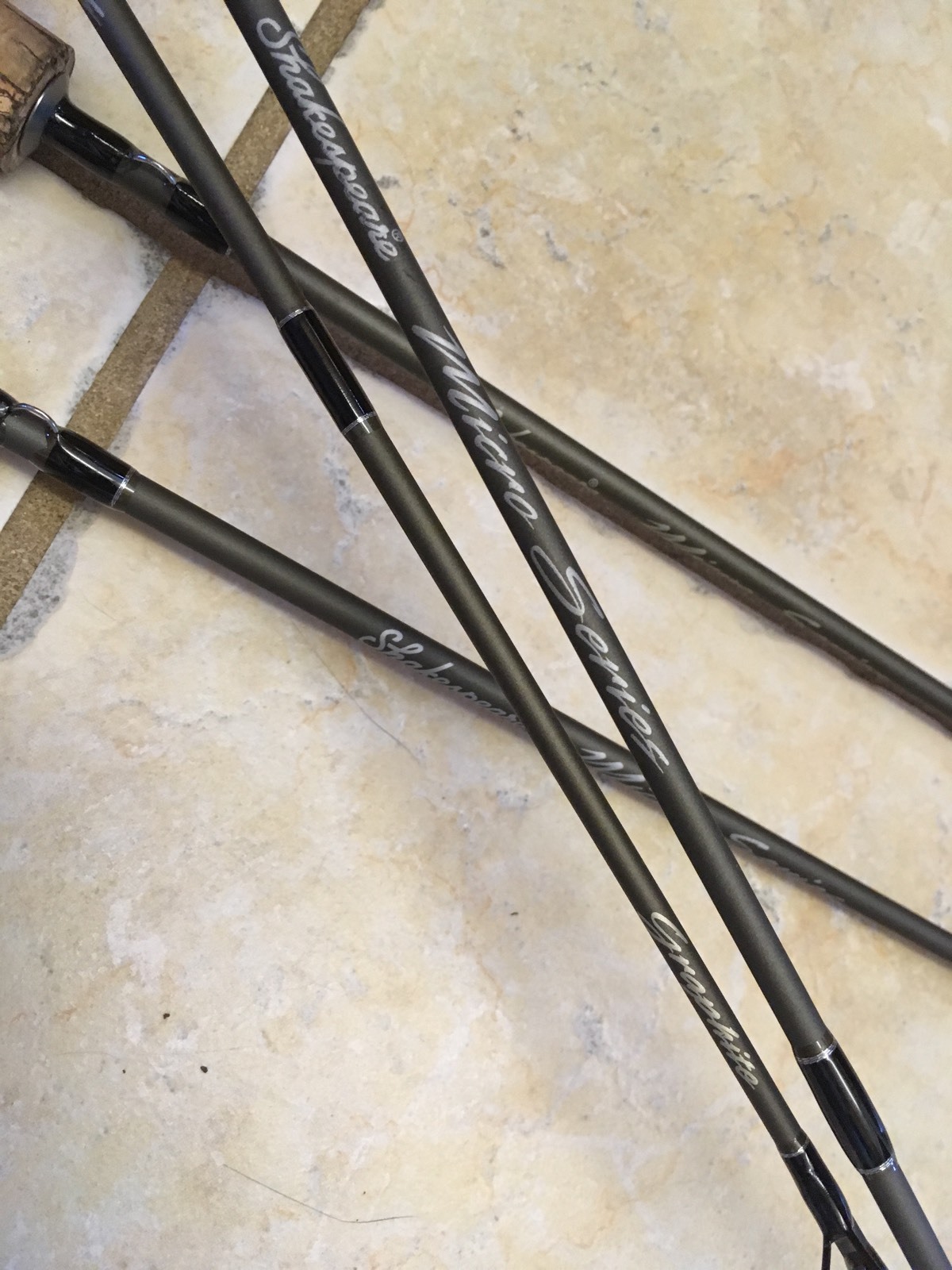 3 Shakespeare Pistol Grip Micro Series Graphite UL Casting Rods 4’6U Cork Handle