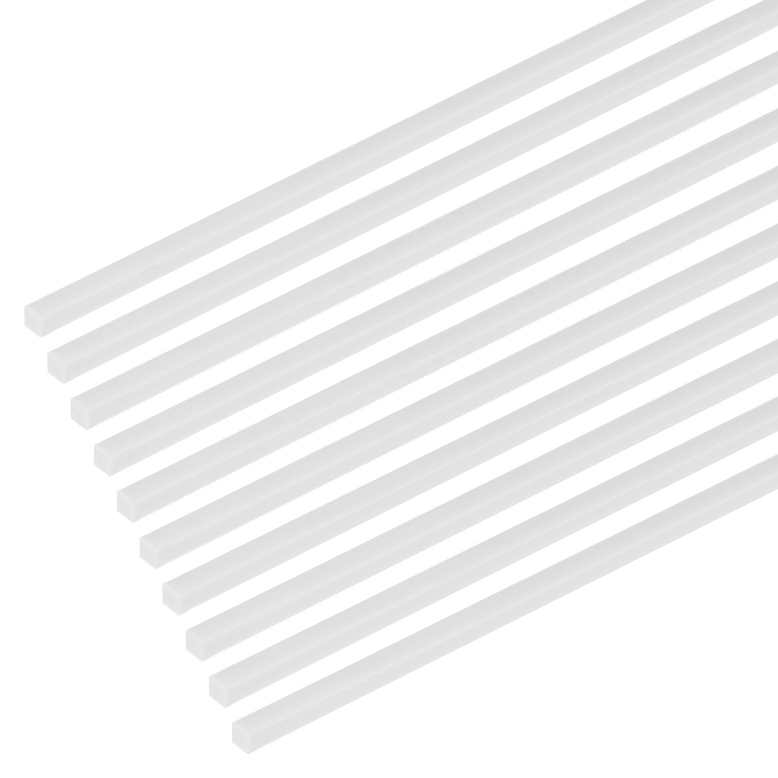 20-Pack Square Plastic Bars Rods, 1mm x 250mm ABS Smooth Plastic Tube Rod for…
