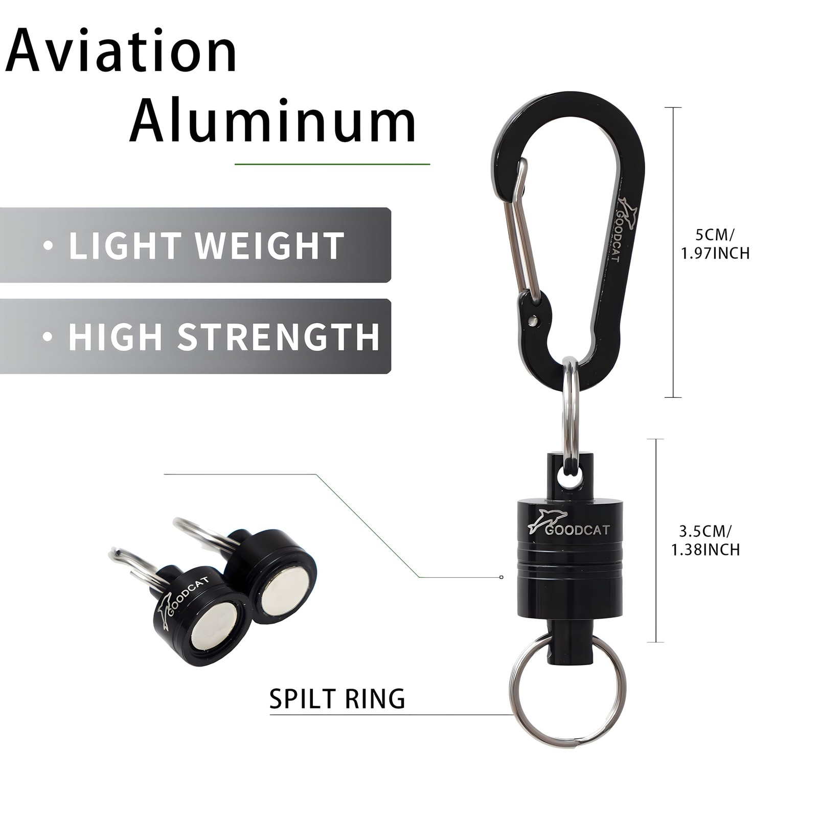 GOODCAT Strongest Magnetic Net Release Magnetic Keychain Fly Fishing Net
