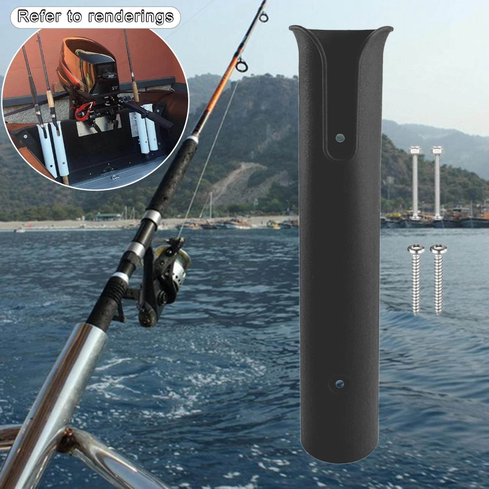 Fishing Rod Holder Stainless Steel Rail Mount Marine Boat Truck Kayak Crate Tube