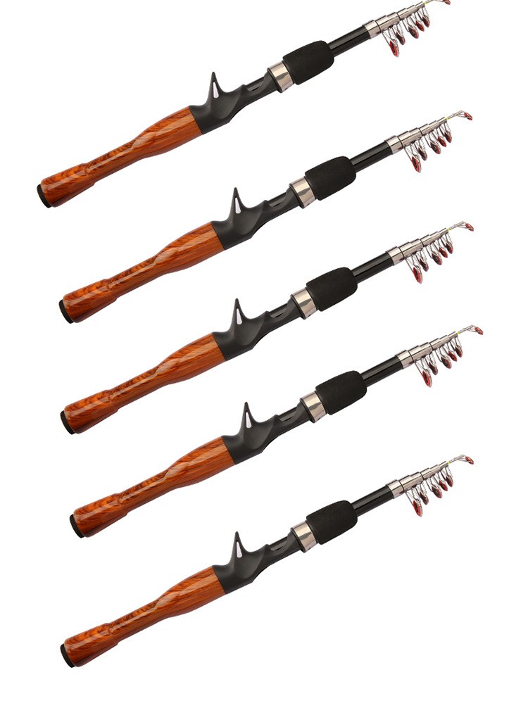 Mini Fishing Spinning Casting Rod 1.3-1.8m Telescopic Carbon Fiber Pole Sea Bass