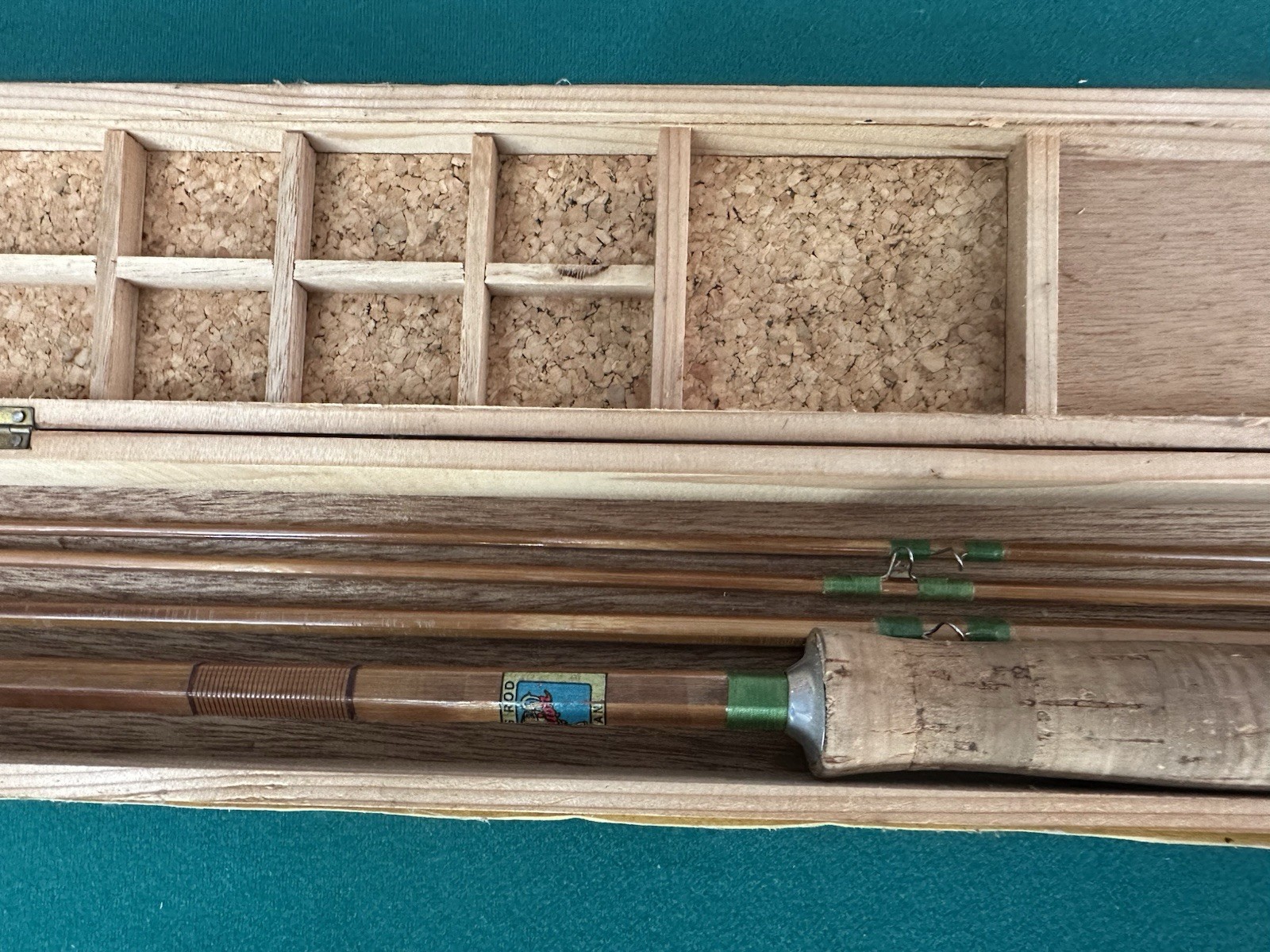 Vintage Japanese Fly Fishing Pole Wooden Split Bamboo Rod TOKYO Champion W/Box