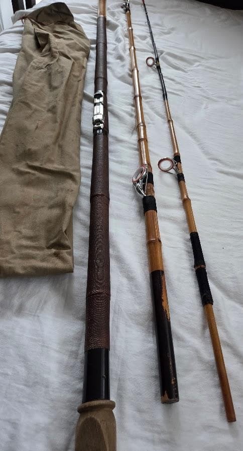 Japanese Bamboo Fishing Rod, 3pcs, 164.5cm & 154cm, Used
