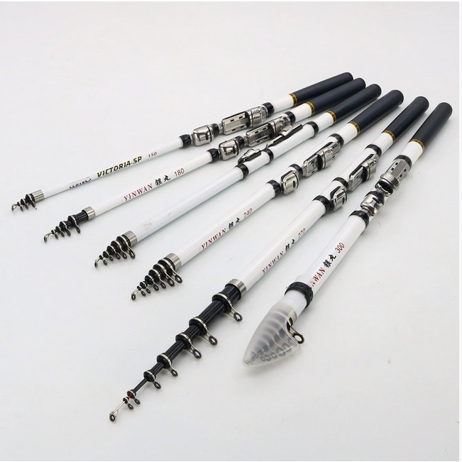 Spinning Rod Rock Fishing Carbon Fiber Mini Telescopic 1.5/1.8/2.1/2.4/2.7/3.0M