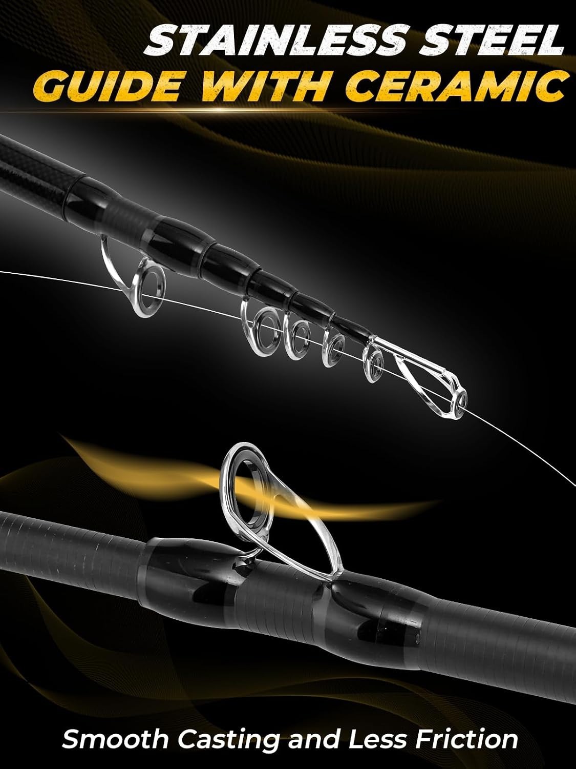 7FT Fishing Rod, 24T Carbon Fiber Telescopic & 4-Piece Travel Rod, Spin and C…